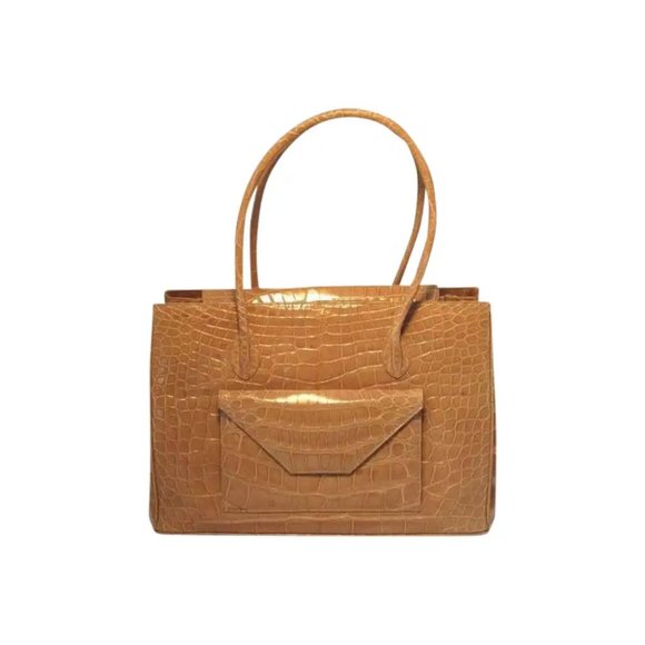 Alexandra Knight Tan Alligator Handbag - Picture 1 of 7